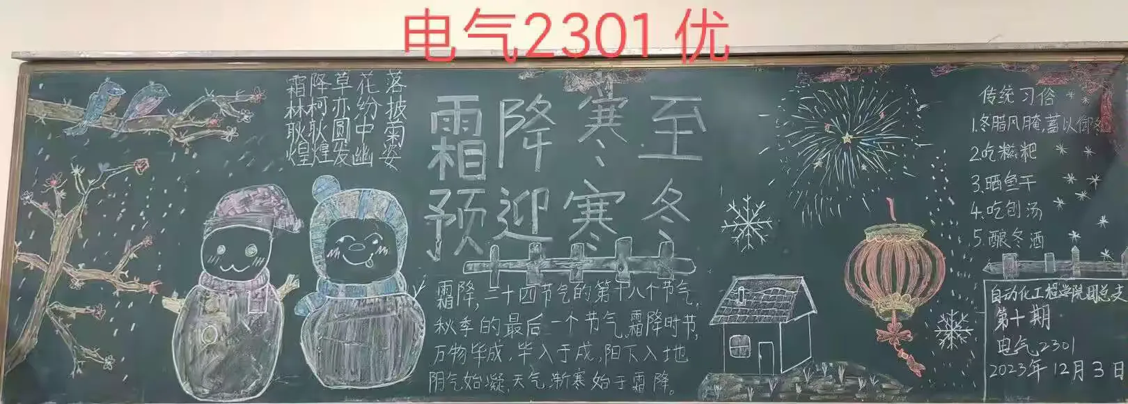 简篇-各学院自拟主题后黑板报总结