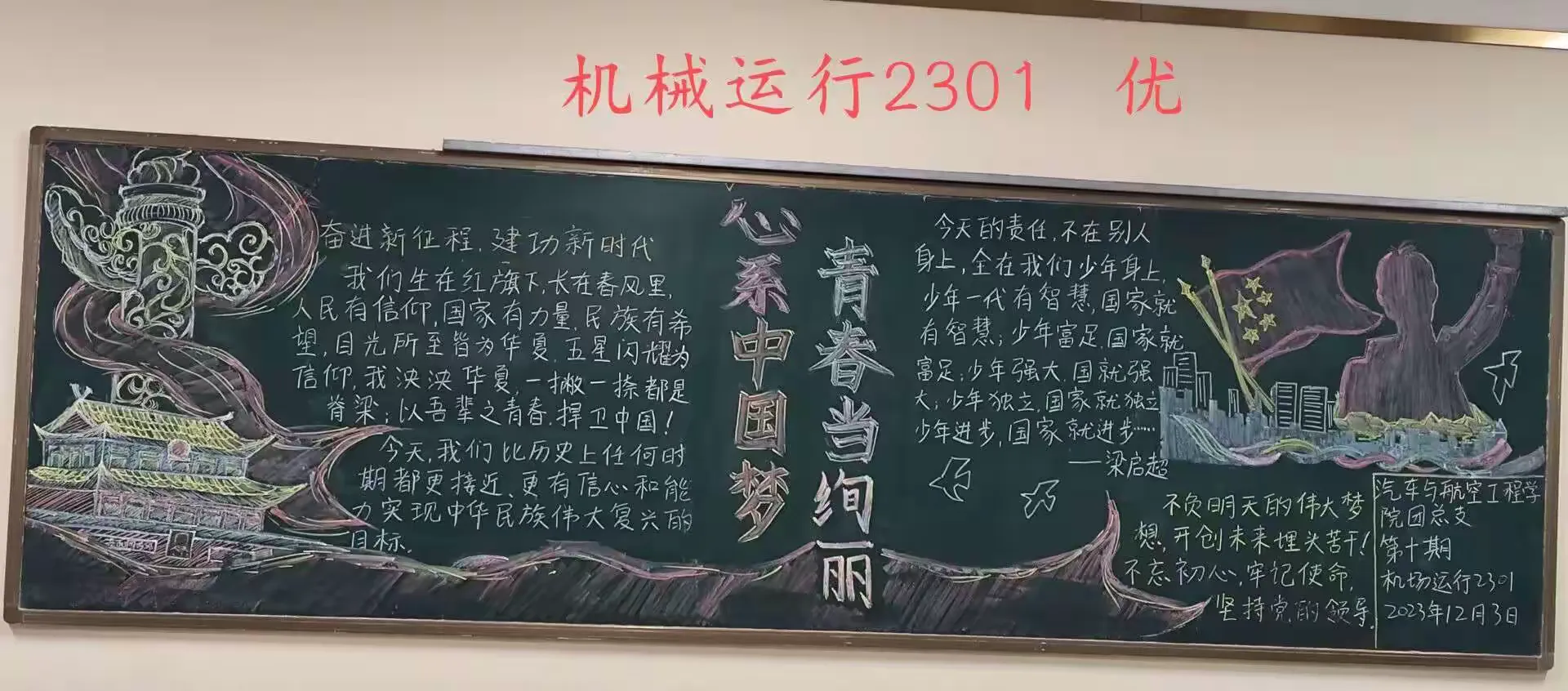 简篇-各学院自拟主题后黑板报总结