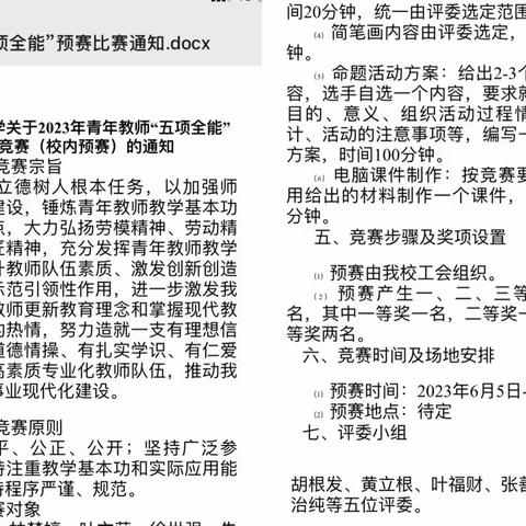 提升专业技能，促进全面发展—塔前中学青年教师五项技能比赛