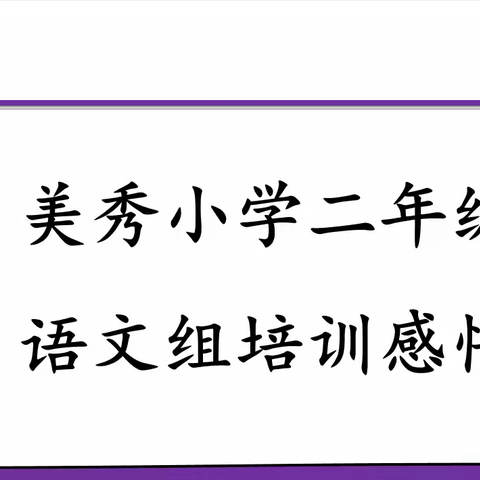 郑州市郑东新区美秀小学语文培训反思与收获（二）