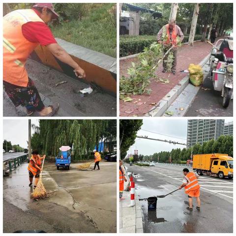 雨后保洁不放松 道路环境再提升