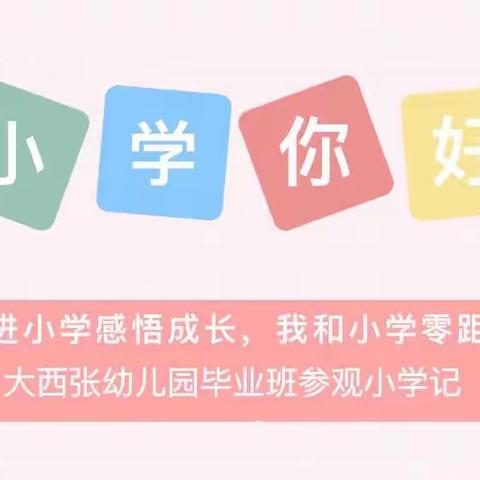 【大西张幼儿园】我与小学零距离——走进小学，快乐体验！