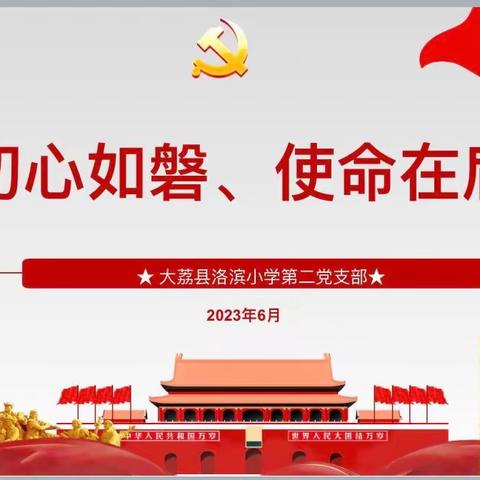 初心如磐   使命在肩——大荔县洛滨小学第二党支部 2023年6月份主题党日大会