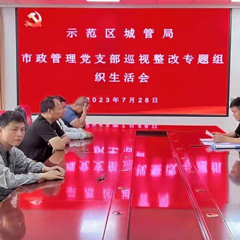 示范区城管局市政管理支部巡视整改专题组织生活会
