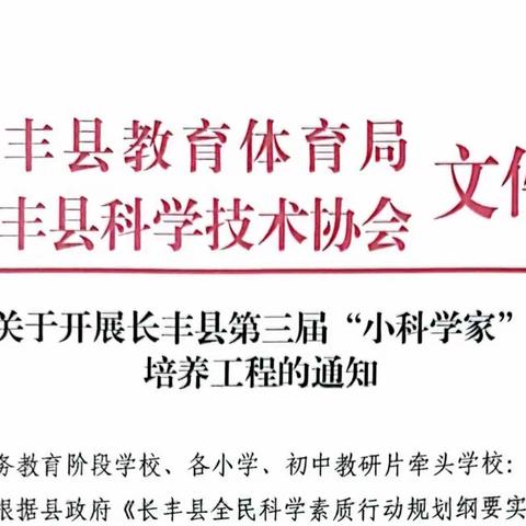 关于长丰县第三届中小学生科技小论文评比结果的公示