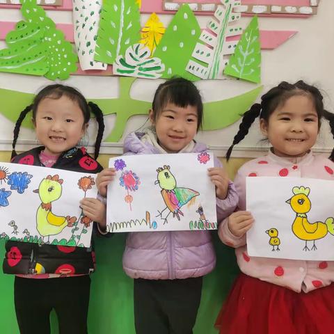 鸡妈妈的快乐生活——肥城市实验幼儿园桃花一班每周一画7