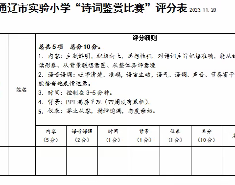 鉴赏经典诗词，弘扬传统文化——通辽市实验小学举办教师“诗词鉴赏比赛”