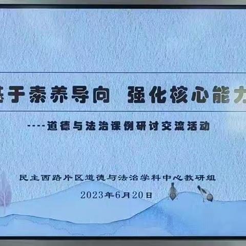 【三抓三促行动进行时】基于素养导向 强化核心能力—— 民主西路片区道德与法治课例研讨活动