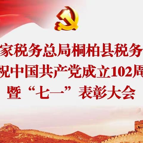 国家税务总局桐柏县税务局开展庆祝中国共产党成立102周年暨“七一”表彰大会