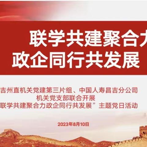 联学共建聚合力，政企同行共发展--联合联学联建主题党日活动