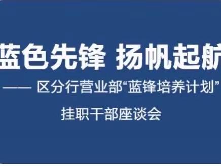 蓝色先锋 扬帆起航——区分行营业部“蓝锋培养计划”挂职干部座谈会