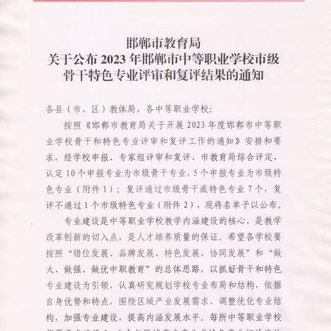 【喜报】我校畜禽生产技术专业被评为市级骨干专业