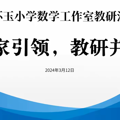 “专家引领，教研并行”——罗怀玉小学数学工作室研修活动