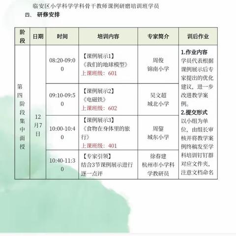 思索行致远，筑梦共成长——临安小学科学骨干教师课例研磨专题培训