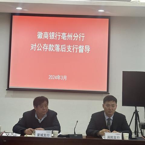 亳州分行召开2024年3月对公条线月例会暨对公存款督导会