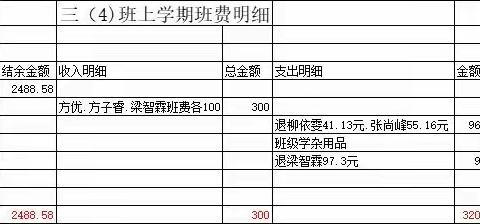 三（4）班班费明细