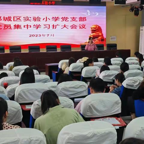 团结奋进讲党课，学习研讨强实干——郾城区实验小学七月份主题党日活动