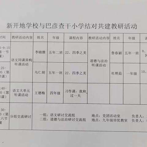 【联盟共建谋发展，携手并进谱新篇】—— 新开地学校和巴彦查干学校联盟校共建活动