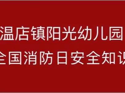 消防零距离，安全伴“童”行——温店镇阳光幼儿园“119消防宣传日”活动