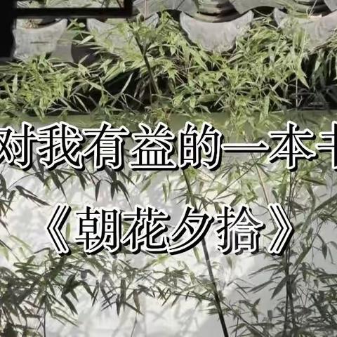 书香浸润心田 阅读伴我成长 |对我有益的一本好书——《朝花夕拾》