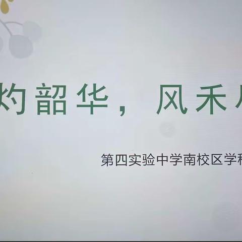 灼灼韶华，风禾尽起——第四实验中学南校区学科经验交流会