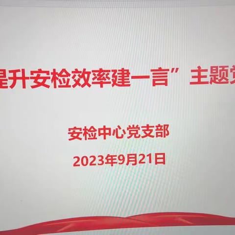 “我为提升安检效率建一言”    主题党日活动