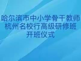 集中研修促提升 培训赋能助成长———哈尔滨市中小学骨干教师杭州名校行高级研修班培训纪实（一）