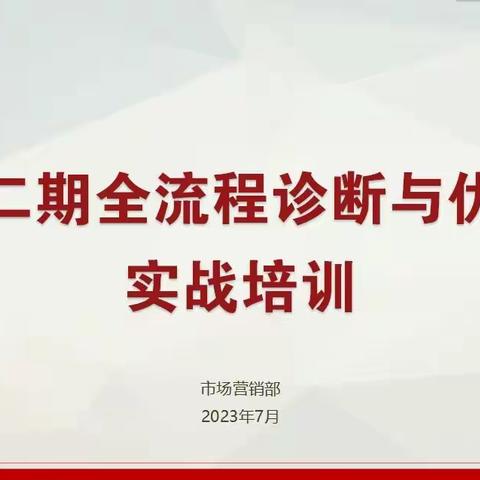 公司开展第二期全流程诊断与优化实战培训