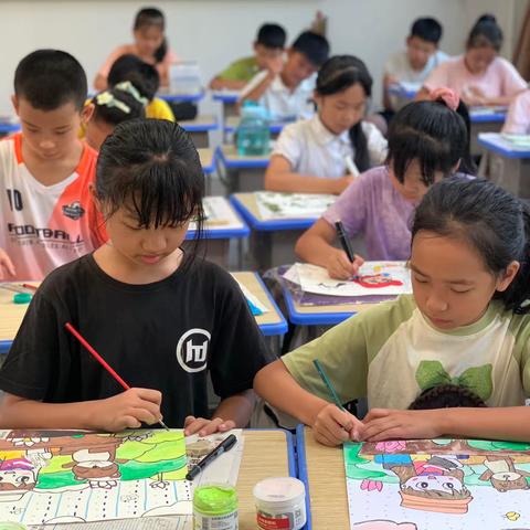 信丰县第九小学2023年暑期青少中心活动课绘画班课程纪实