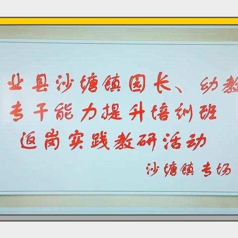 精研深思，笃行致远——兴业县幼儿园园长、幼教专干能力提升培训班返岗实践教研活动