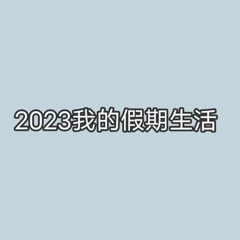 2023我的假期生活 陈天晴223002