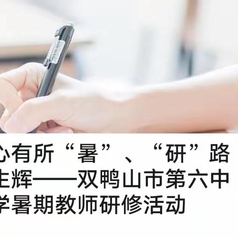 心有所“暑”、“研”路生辉    学习新课标    践行新理念 ——双鸭山市第六中学暑期教师研修活动