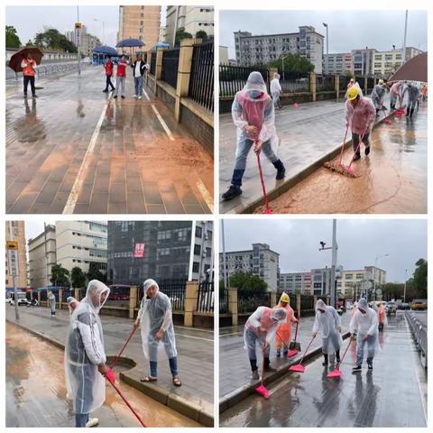 雨后环卫齐上阵 清淤除障保本色