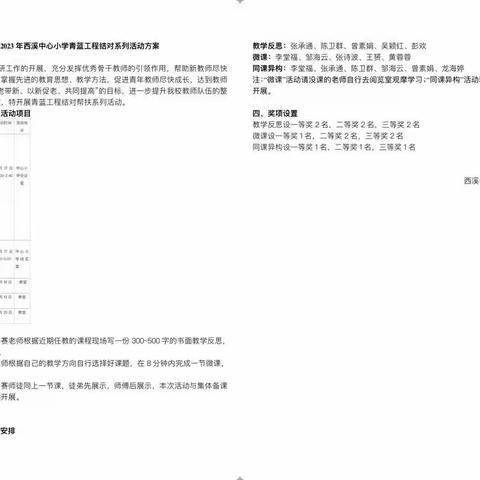 西溪小学青蓝工程结对系列活动