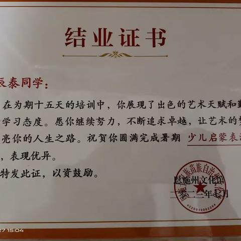 施州民族小学106班李辰泰丰富多彩的暑假生活！