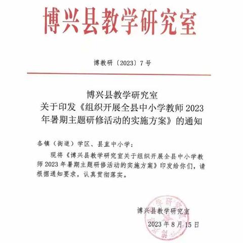 落实“学、练、赛”一体化 实现高效体育课堂—博兴县小学体育教师暑假主题研修活动