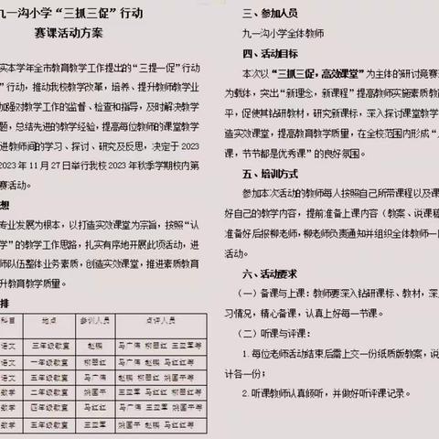 赛教促成长    众行方致远——九一沟小学第二轮赛课活动