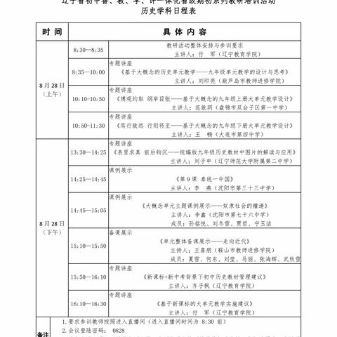 期初教研行远自迩 专家引领笃行不怠——朝阳一中教育联盟期初历史大教研培训纪实