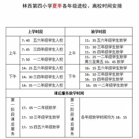 林西第四小学秋季开学相关事项