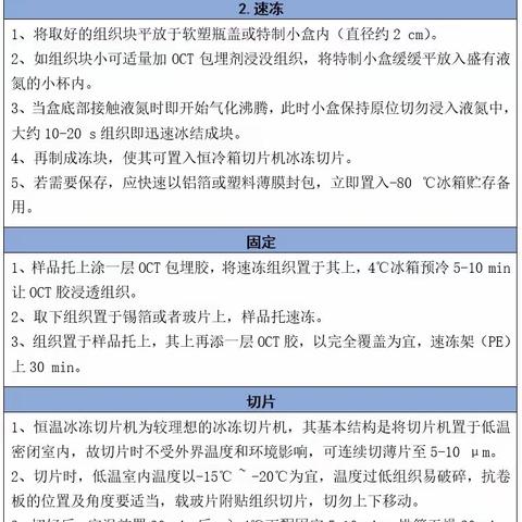 如何制作一张合格的冰冻切片