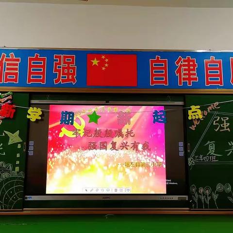 “牢记殷殷嘱托，强国复兴有我”——喀左县第二小学三年四班，新学期，新梦想，新征程。