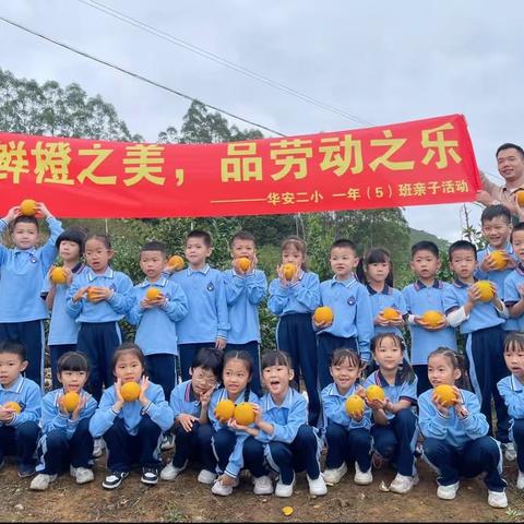 《寻鲜橙之美 品劳动之乐》——华安县第二实验小学一年(5)班亲子户外活动