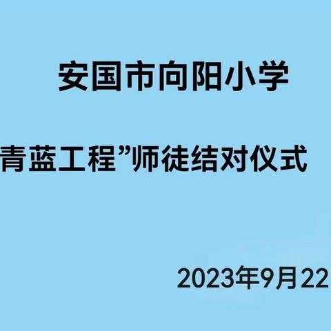 青蓝携手   一起向未来——安国市向阳小学举行“青蓝工程”师徒结对仪式