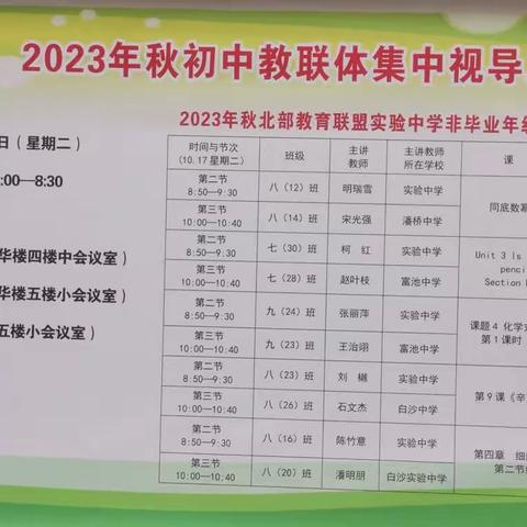 同一课程  不同精彩——2023年秋北部教育联盟实验中学化学同课异构活动