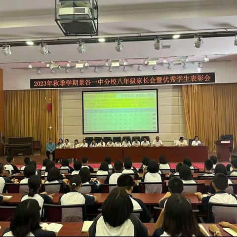 家校同心 师生同行——2023年秋季学期景谷一中分校八年级家长会暨优秀学生表彰会