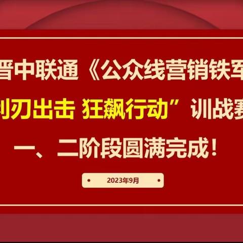 晋中联通《公众线营销铁军“利刃出击 狂飙行动”训战赛》