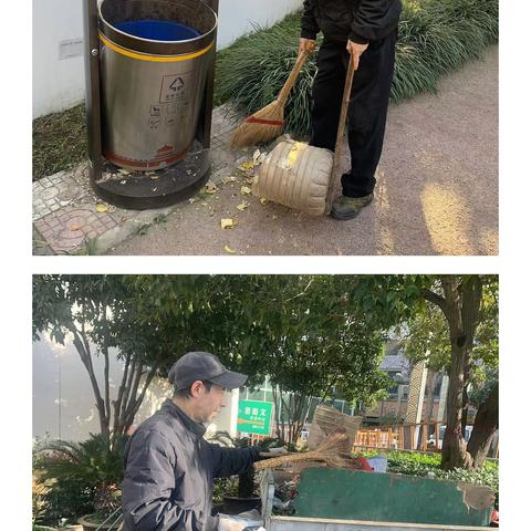 儿童公园今日持续开展绿化保洁、安保巡园等工作