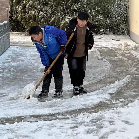 冬日除雪劳作——————上曲阳小学四年级