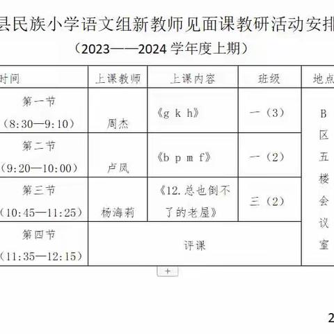 别样的秋   别样的美——宁南县民族小学语文组新教师见面课教研活动