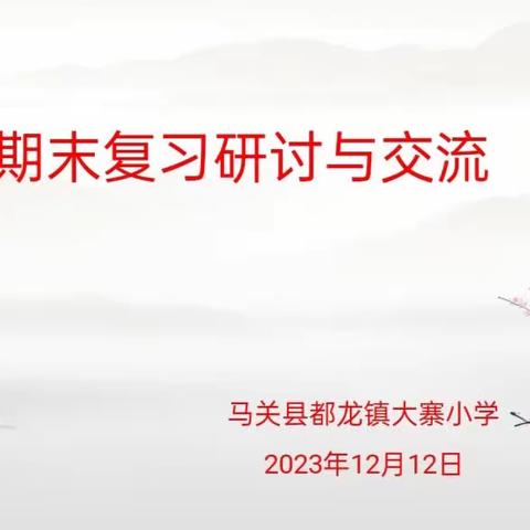 集思广益，高效复习——马关县都龙镇大寨小学期末复习研讨会